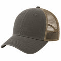 Trucker Cap Einheitsgröße Textil dunkelgrau beige mit Mesh-Rückseite atmungsaktiv