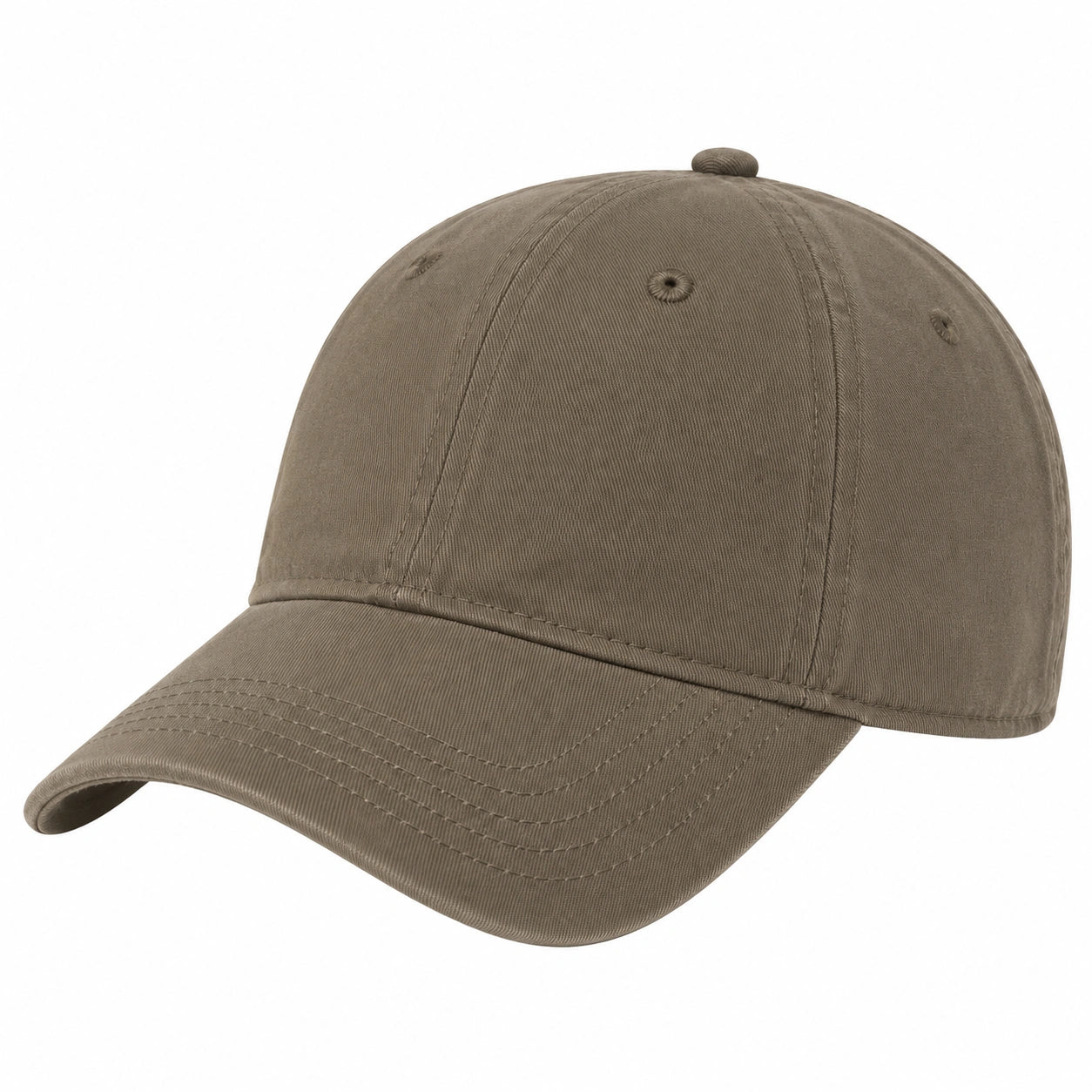Baseballkappe Einheitsgröße aus Textilgewebe in Khaki mit gebogenem Schirm für Alltag