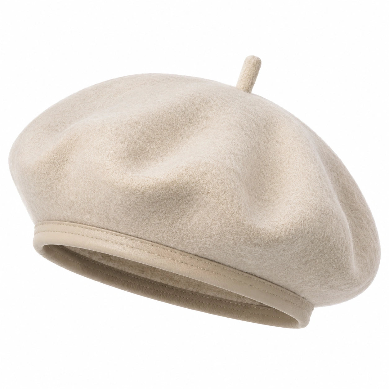 Baskenmütze Einheitsgröße Beige Textil weich klassisch