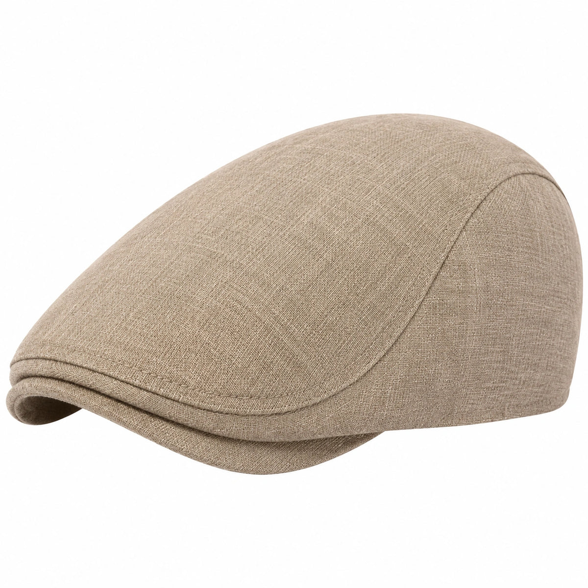 Schiebermütze Einheitsgröße aus gewebtem Textil Beige klassischer Alltagsstil