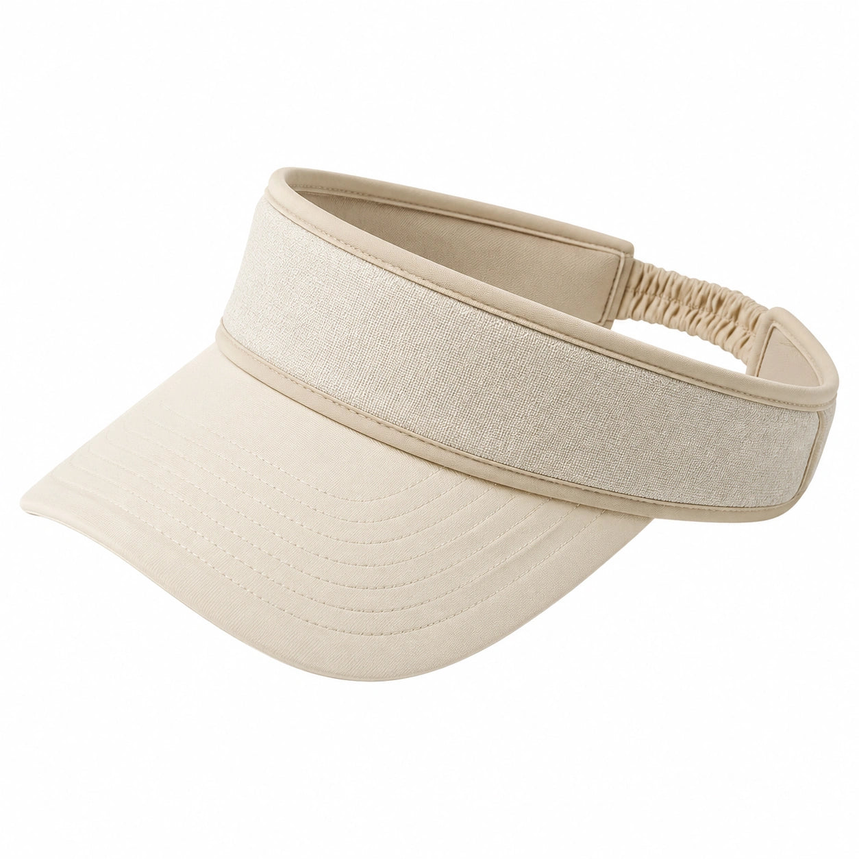 Sonnenvisier Einheitsgröße aus Textil Beige mit elastischem Band
