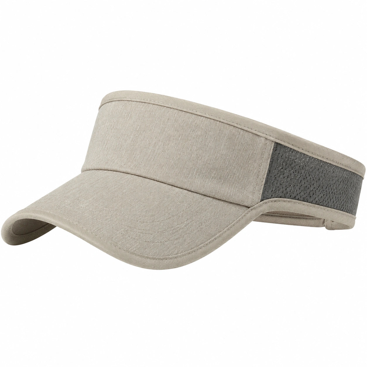 Sonnenvisier Einheitsgröße aus Textil in Beige mit Mesh-Einsatz verstellbar