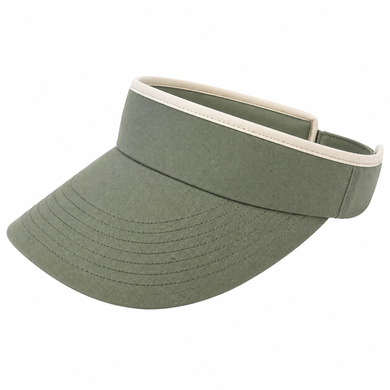 Sonnenblende Einheitsgröße aus Textilgewebe in Olivgrün mit verstellbarem Verschluss